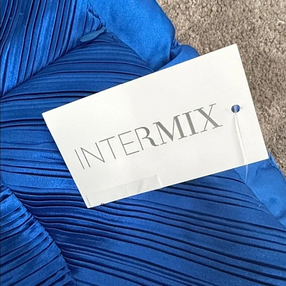 L’IDEE Vacances Plissé Strapless Top Blue 8 NWT - Picture 11 of 12